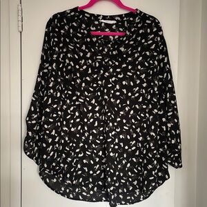 LUSH Black and White Floral Women's Top